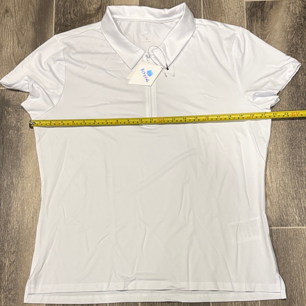 Women's White Short-Sleeve Polo Top by